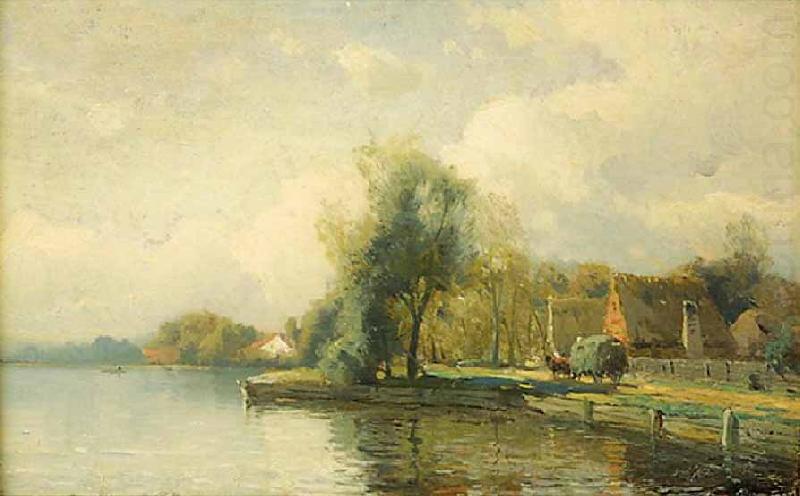 Gustaf Rydberg Landscape with pond china oil painting image